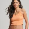 Cami-top met geribde kanten rand Cami-top met geribde kanten rand