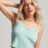 Cami-top met geribde kanten rand Cami-top met geribde kanten rand