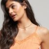 Cami-top met geribde kanten rand Cami-top met geribde kanten rand