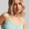 Cami-top met geribde kanten rand Cami-top met geribde kanten rand