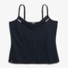 Cami-top met knoopsluiting en kant Cami-top met knoopsluiting en kant