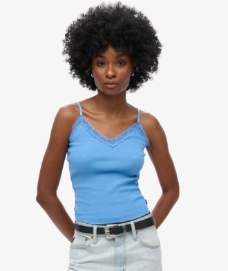 Cami-top met Vintage ribkant van Organic Cotton