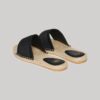 Canvas espadrille-slippers met overlay