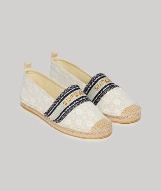 Canvas espadrilles met overlay
