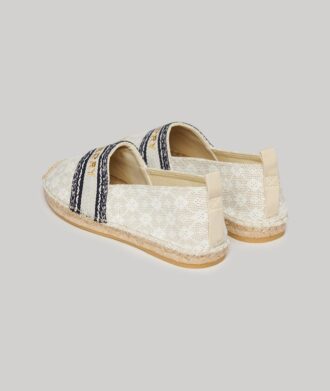 Canvas espadrilles met overlay