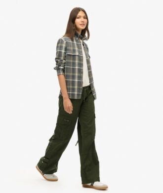 Cargobroek met lage taille en wijde pijpen Cargobroek met lage taille en wijde pijpen