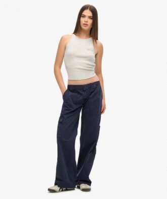 Cargobroeken met lage taille en borduursels