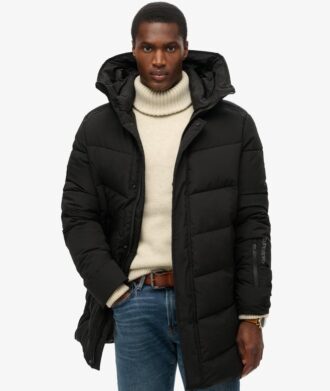City Chevron gewattede parka jas