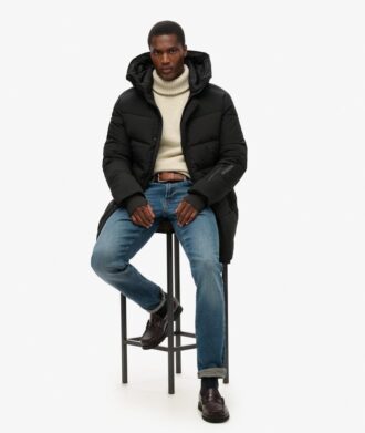 City Chevron gewattede parka jas