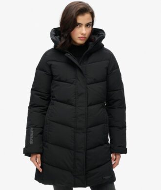 City Chevron gewatteerde parka jas
