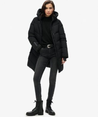 City Chevron gewatteerde parka jas
