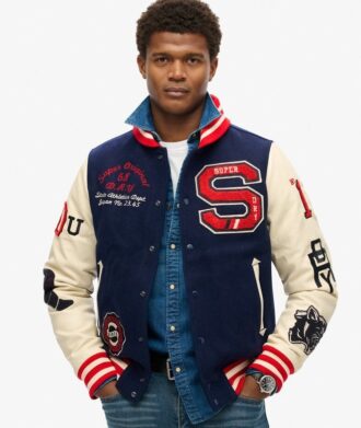 College Varsity bomberjas met patches