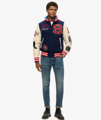 College Varsity bomberjas met patches
