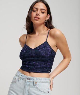 Corset-top met bloemenborduursel