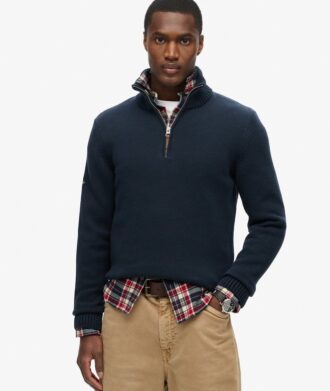 Cotton Classics gebreide trui met halve rits