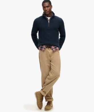 Cotton Classics gebreide trui met halve rits