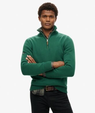 Cotton Classics gebreide trui met halve rits