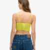 Crop-top met ruches en mesh