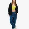 Crop-top met ruches en mesh