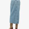 Denim maxi-rok met split