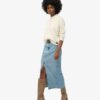 Denim maxi-rok met split