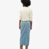 Denim maxi-rok met split