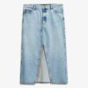 Denim maxi-rok met split