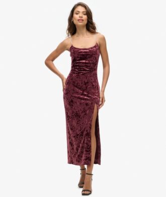 Diamonte fluwelen maxi-jurk