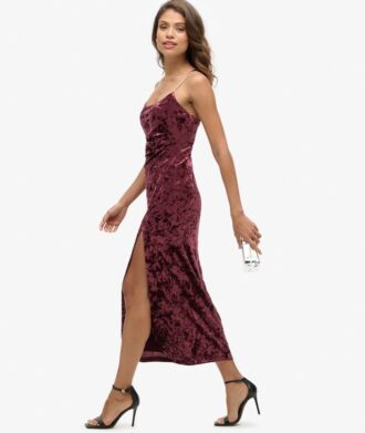 Diamonte fluwelen maxi-jurk