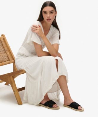 Espadrille-slippers met gekruiste bandjes
