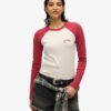 Essential Logo geribbeld baseballshirt met lange mouwen