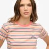 Essential Logo gestreept getailleerd T-shirt Essential Logo gestreept getailleerd T-shirt
