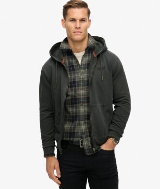 Essential Logo gewassen hoodie met rits