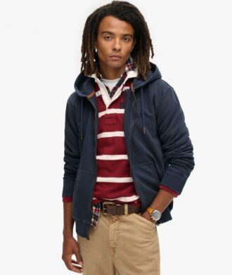 Essential Logo gewassen hoodie met rits