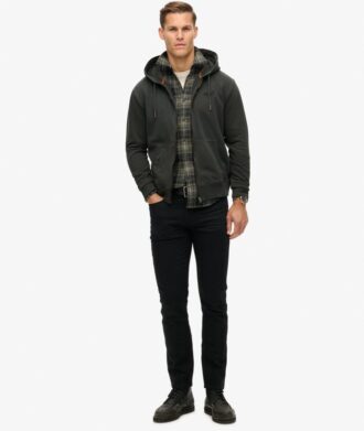 Essential Logo gewassen hoodie met rits