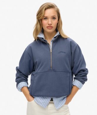 Essential Logo Oversized Sweatshirt met halve rits