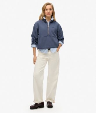 Essential Logo Oversized Sweatshirt met halve rits