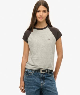 Essential-raglan-T-shirt van Organic Cotton met logo