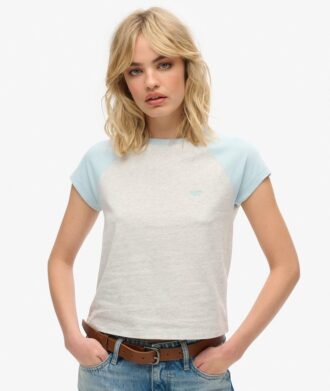 Essential-raglan-T-shirt van Organic Cotton met logo