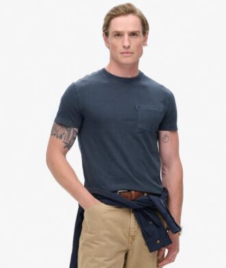 Essentieel gewassen T-shirt met zak
