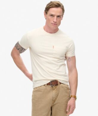 Essentieel gewassen T-shirt met zak