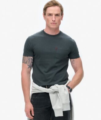 Essentieel gewassen T-shirt met zak