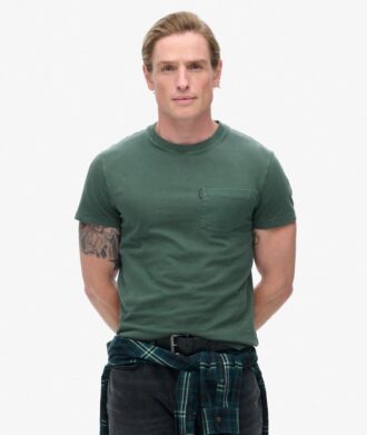 Essentieel gewassen T-shirt met zak