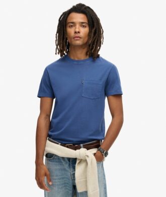 Essentieel gewassen T-shirt met zak