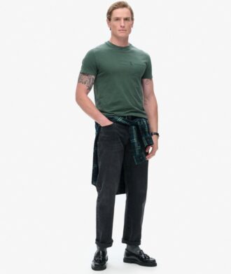 Essentieel gewassen T-shirt met zak