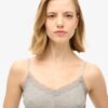 Essentiële cropped cami-top met kanten rand