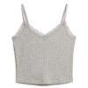 Essentiële cropped cami-top met kanten rand