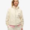Essentiële oversized raglan-hoodie met rits en logo