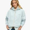 Essentiële oversized raglan-hoodie met rits en logo