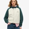 Essentiële oversized raglan-hoodie met rits en logo